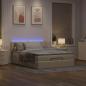 Preview: Ottoman-Bett mit Matratze & LEDs Creme 140x200 cm Stoff