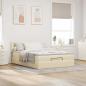 Preview: Ottoman-Bett mit Matratze & LEDs Creme 140x200 cm Stoff