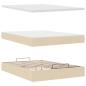Preview: Ottoman-Bett mit Matratze & LEDs Creme 140x200 cm Stoff
