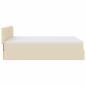 Preview: Ottoman-Bett mit Matratze & LEDs Creme 140x200 cm Stoff