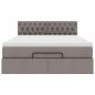 Preview: Ottoman-Bett mit Matratze & LEDs Taupe 140x200 cm Stoff