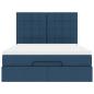 Preview: Ottoman-Bett mit Matratze & LEDs Blau 140x200 cm Stoff