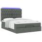 Preview: Ottoman-Bett mit Matratze & LEDs Dunkelgrau 140x200 cm Stoff