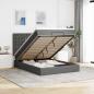 Preview: ARDEBO.de - Ottoman-Bett mit Matratze Dunkelgrau 140x200 cm Stoff