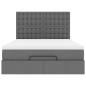 Preview: Ottoman-Bett mit Matratze Dunkelgrau 140x200 cm Stoff