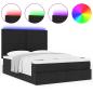 Preview: Ottoman-Bett mit Matratze & LEDs Schwarz 140x200 cm Stoff