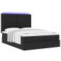 Preview: Ottoman-Bett mit Matratze & LEDs Schwarz 140x200 cm Stoff