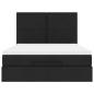 Preview: Ottoman-Bett mit Matratze & LEDs Schwarz 140x200 cm Stoff