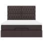 Preview: Ottoman-Bett mit Matratze & LEDs Dunkelbraun 140x200 cm Stoff