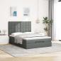 Preview: Ottoman-Bett mit Matratze Dunkelgrau 140x200 cm Stoff