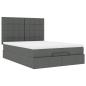 Preview: Ottoman-Bett mit Matratze Dunkelgrau 140x200 cm Stoff