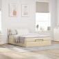 Preview: Ottoman-Bett mit Matratze Creme 140x200 cm Stoff