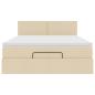 Preview: Ottoman-Bett mit Matratze Creme 140x200 cm Stoff