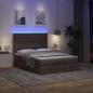 Preview: Ottoman-Bett mit Matratze & LEDs Dunkelbraun 140x200 cm Stoff