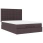 Preview: Ottoman-Bett mit Matratze & LEDs Dunkelbraun 140x200 cm Stoff
