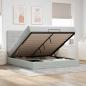 Preview: ARDEBO.de - Ottoman-Bett mit Matratzen Hellgrau 180x200 cm Samt