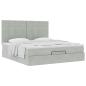 Preview: Ottoman-Bett mit Matratzen Hellgrau 180x200 cm Samt