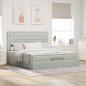 Preview: Ottoman-Bett mit Matratzen Hellgrau 180x200 cm Samt