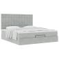 Preview: Ottoman-Bett mit Matratzen Hellgrau 180x200 cm Samt