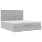 Preview: Ottoman-Bett mit Matratzen Hellgrau 180x200 cm Samt