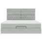 Preview: Ottoman-Bett mit Matratzen & LEDs Hellgrau 180x200 cm Samt