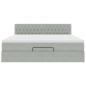 Preview: Ottoman-Bett mit Matratze Hellgrau 180x200 cm Samt