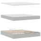 Preview: ARDEBO.de - Ottoman-Bett mit Matratzen & LEDs Hellgrau 180x200 cm Samt