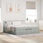 Preview: Ottoman-Bett mit Matratze Hellgrau 180x200 cm Samt