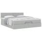 Preview: Ottoman-Bett mit Matratze Hellgrau 180x200 cm Samt
