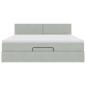 Preview: Ottoman-Bett mit Matratze Hellgrau 180x200 cm Samt