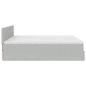 Preview: Ottoman-Bett mit Matratze Hellgrau 180x200 cm Samt