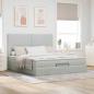 Preview: Ottoman-Bett mit Matratzen Hellgrau 180x200 cm Samt
