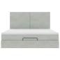 Preview: Ottoman-Bett mit Matratzen Hellgrau 180x200 cm Samt