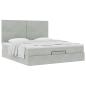 Preview: Ottoman-Bett mit Matratzen Hellgrau 180x200 cm Samt