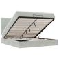 Preview: Ottoman-Bett mit Matratzen & LEDs Hellgrau 180x200 cm Samt