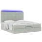 Preview: Ottoman-Bett mit Matratzen & LEDs Hellgrau 180x200 cm Samt