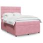 Preview: ARDEBO.de - Boxspringbett mit Matratze Rosa 140x190 cm Samt