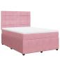 Preview: Boxspringbett mit Matratze Rosa 140x190 cm Samt