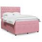 Preview: ARDEBO.de - Boxspringbett mit Matratze Rosa 140x190 cm Samt
