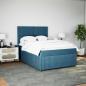 Preview: Boxspringbett mit Matratze Dunkelblau 140x190 cm Samt