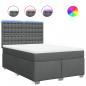 Preview: Boxspringbett mit Matratze Dunkelgrau 140x190 cm Stoff