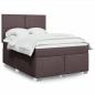 Preview: ARDEBO.de - Boxspringbett mit Matratze Dunkelbraun 140x190 cm Stoff