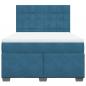 Preview: Boxspringbett mit Matratze Blau 140x190 cm Samt