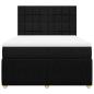 Preview: Boxspringbett mit Matratze Schwarz 140x190 cm Stoff