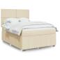 Preview: ARDEBO.de - Boxspringbett mit Matratze Creme 140x190 cm Stoff