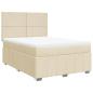 Preview: Boxspringbett mit Matratze Creme 140x190 cm Stoff