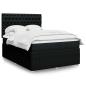 Preview: ARDEBO.de - Boxspringbett mit Matratze Schwarz 140x190 cm Stoff