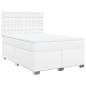 Preview: Boxspringbett mit Matratze Weiß 140x190 cm Kunstleder