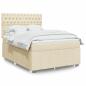 Preview: ARDEBO.de - Boxspringbett mit Matratze Creme 140x190 cm Stoff