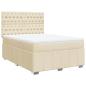 Preview: Boxspringbett mit Matratze Creme 140x190 cm Stoff
